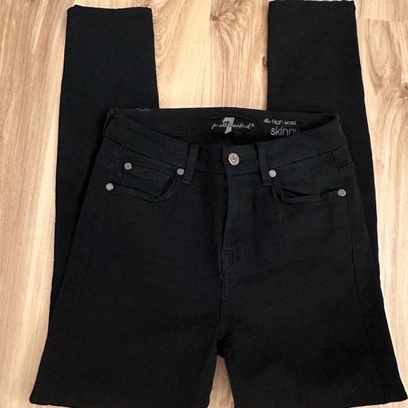 7 For All Mankind SLIM ILLUSION LUXE HIGH WAIST SKINNY IN BLACK - Picture 5 of 5